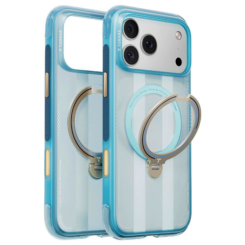 MagSafe-Hülle für Apple iPhone 18 Pro / 17 Pro, Torras, Ostand Q3 Air Football, Blau