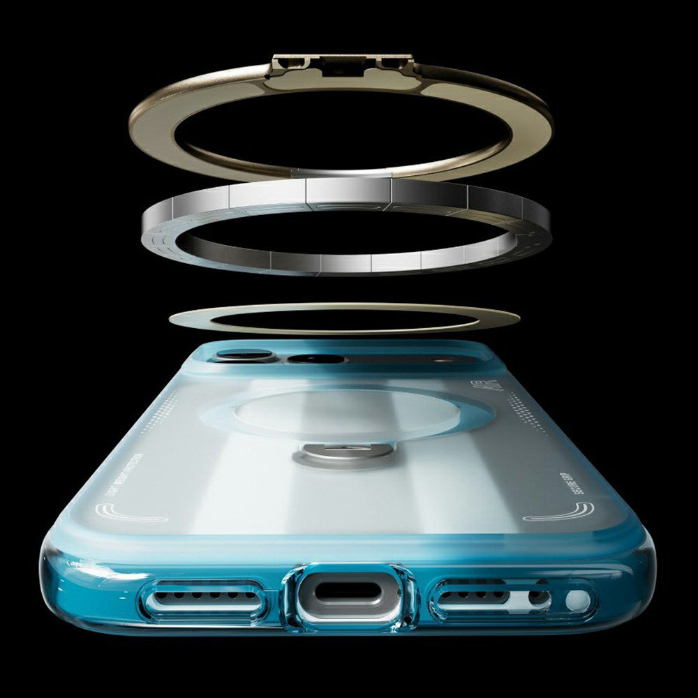 MagSafe-Hülle für Apple iPhone 18 Pro / 17 Pro, Torras, Ostand Q3 Air Football, Blau