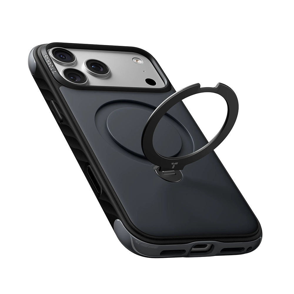 MagSafe-Hülle für Apple iPhone 18 Pro / 17 Pro, Torras, Ostand Q3 Rugged, Weiß