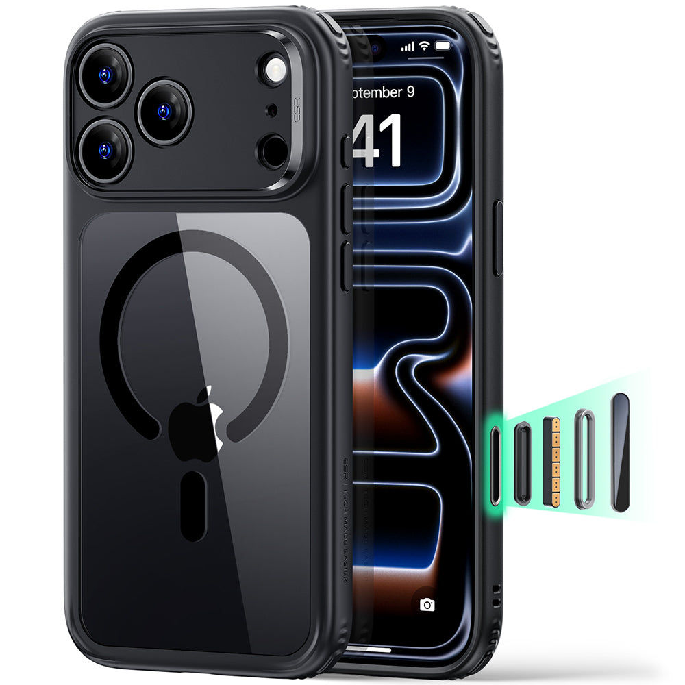 MagSafe-Hülle für Apple iPhone 18 Pro, ESR, Classic Hybrid, Schwarz Transparent