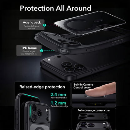 MagSafe-Hülle für Apple iPhone 18 Pro Max / 17 Pro Max, ESR, Classic Hybrid, Schwarz Transparent