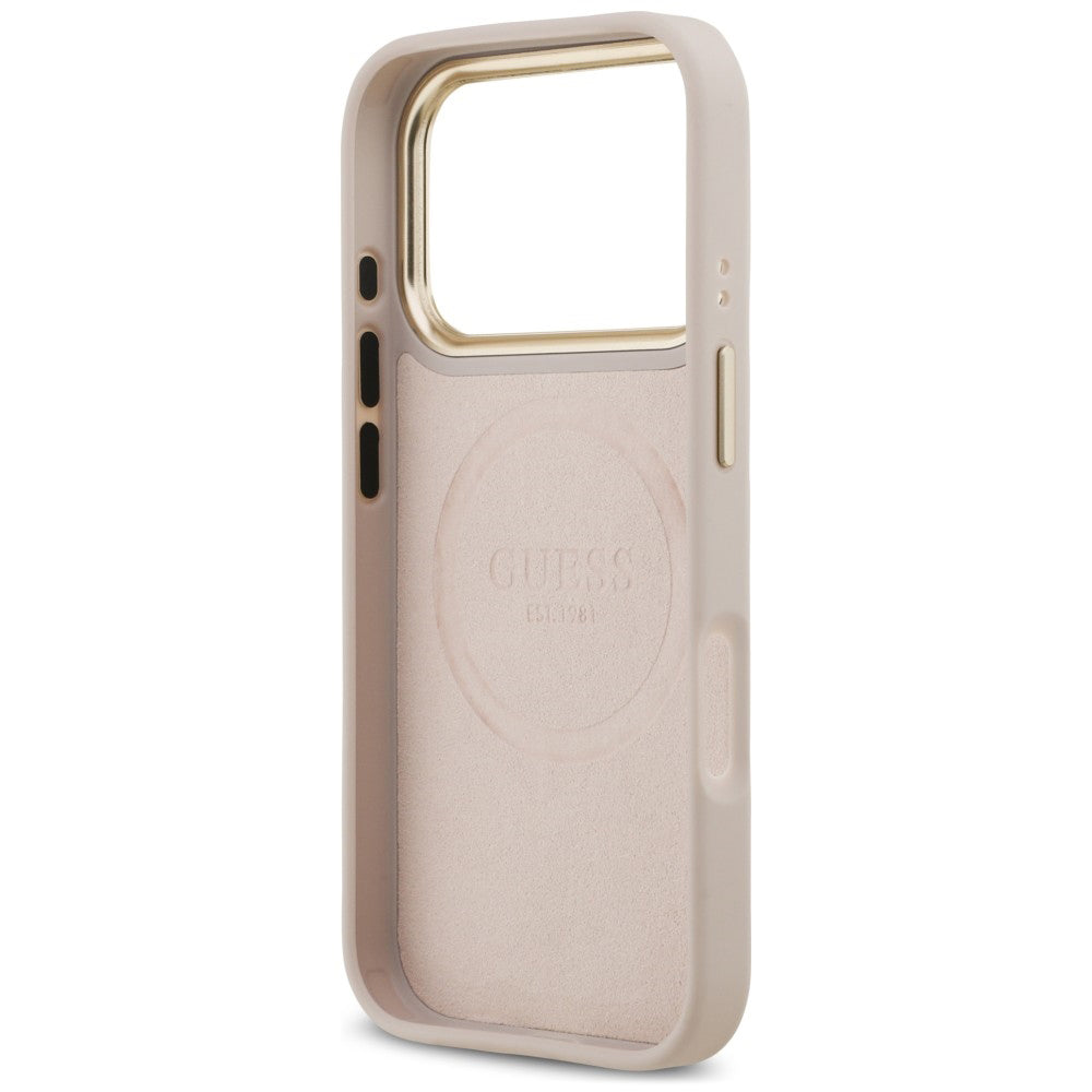 MagSafe-Hülle für Apple iPhone 18 Pro Max / 17 Pro Max, Guess, 4G Logo Plate, Rosa