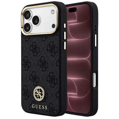 MagSafe-Hülle für Apple iPhone 18 Pro Max / 17 Pro Max, Guess, 4G Strass Logo, Schwarz