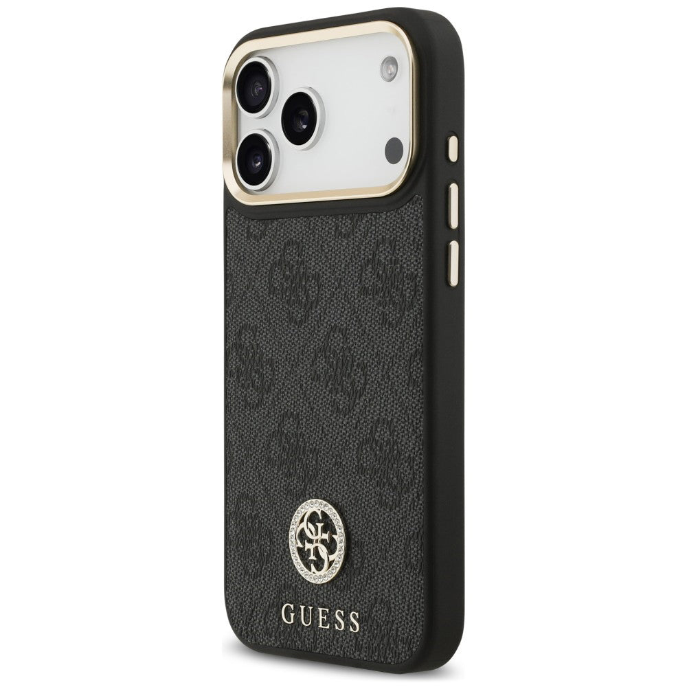MagSafe-Hülle für Apple iPhone 18 Pro Max / 17 Pro Max, Guess, 4G Strass Logo, Schwarz