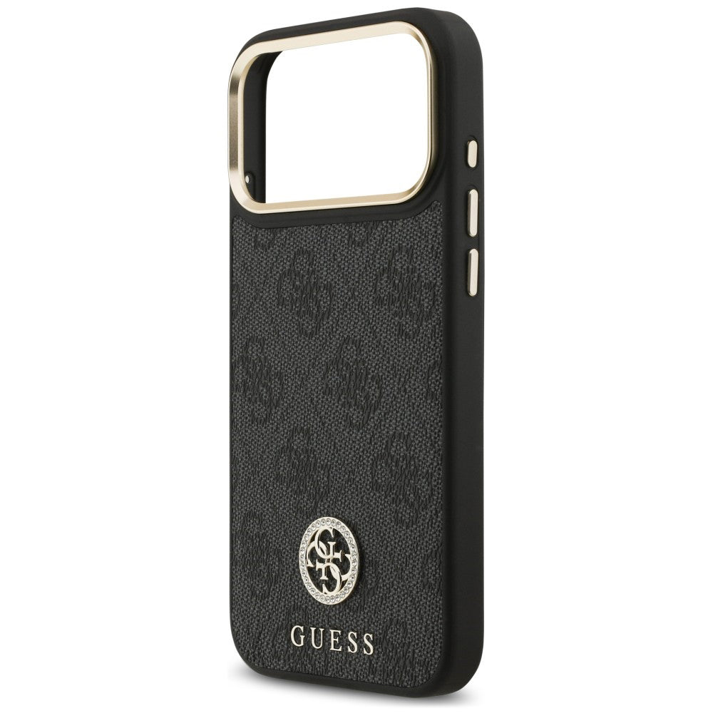 MagSafe-Hülle für Apple iPhone 18 Pro Max / 17 Pro Max, Guess, 4G Strass Logo, Schwarz