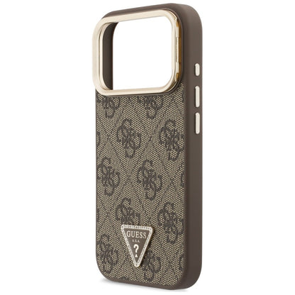 MagSafe Case for Apple iPhone 18 Pro Max / 17 Pro Max, Guess, 4G Triangle Logo & Camera Stand, Brown