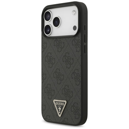 MagSafe-Hülle für Apple iPhone 18 Pro Max / 17 Pro Max, Guess, 4G Triangle Strass, Schwarz