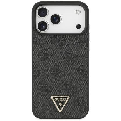 MagSafe-Hülle für Apple iPhone 18 Pro Max / 17 Pro Max, Guess, 4G Triangle Strass, Schwarz