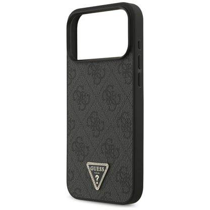 MagSafe-Hülle für Apple iPhone 18 Pro Max / 17 Pro Max, Guess, 4G Triangle Strass, Schwarz