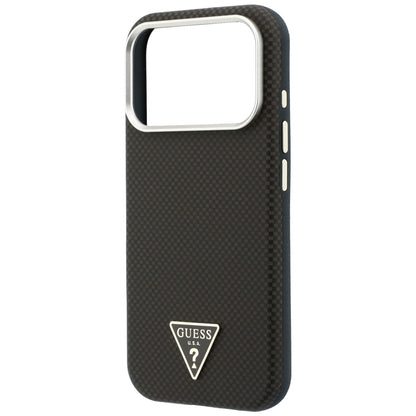 MagSafe-Hülle für Apple iPhone 18 Pro Max / 17 Pro Max, Guess, Kevlar-Dreieck-Logo, Braun