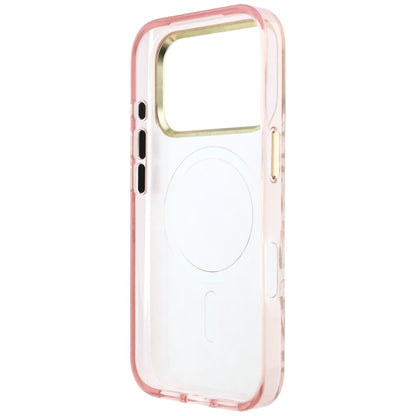 MagSafe-Hülle für Apple iPhone 18 Pro Max / 17 Pro Max, Guess, Leopard Glitter Dreieck Logo, Rosa