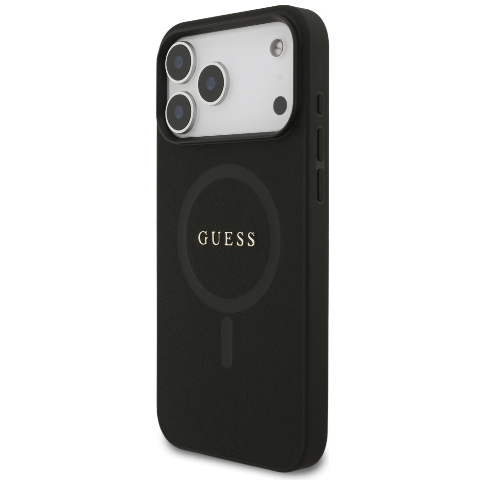 MagSafe-Hülle für Apple iPhone 18 Pro Max / 17 Pro Max, Guess, Saffiano, Schwarz