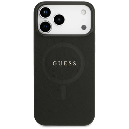 MagSafe-Hülle für Apple iPhone 18 Pro Max / 17 Pro Max, Guess, Saffiano, Schwarz