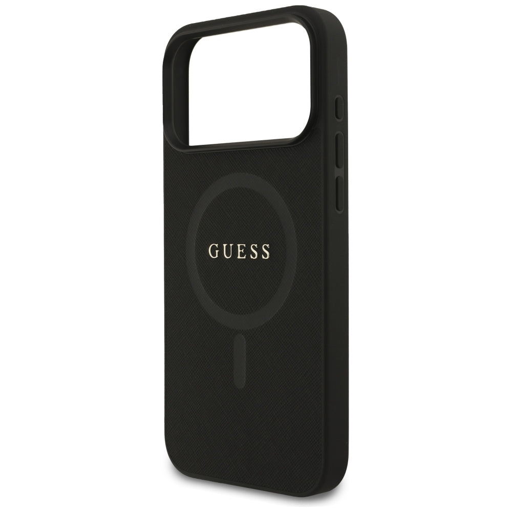 MagSafe-Hülle für Apple iPhone 18 Pro Max / 17 Pro Max, Guess, Saffiano, Schwarz