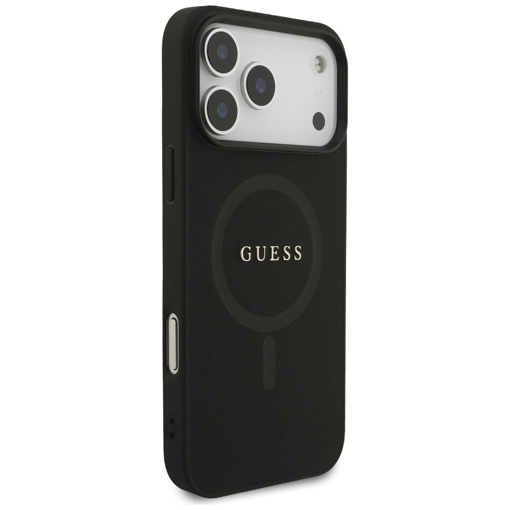 MagSafe-Hülle für Apple iPhone 18 Pro Max / 17 Pro Max, Guess, Saffiano, Schwarz