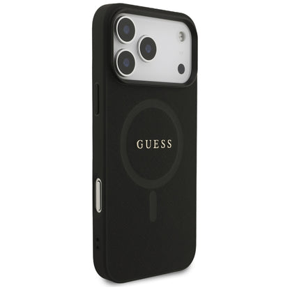 MagSafe-Hülle für Apple iPhone 18 Pro Max / 17 Pro Max, Guess, Saffiano, Schwarz