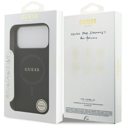 MagSafe-Hülle für Apple iPhone 18 Pro Max / 17 Pro Max, Guess, Saffiano, Schwarz