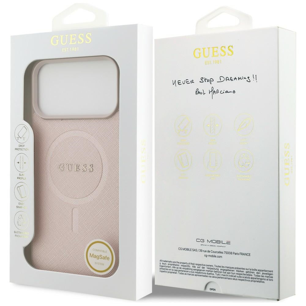 MagSafe-Hülle für Apple iPhone 18 Pro Max / 17 Pro Max, Guess, Saffiano, Rosa