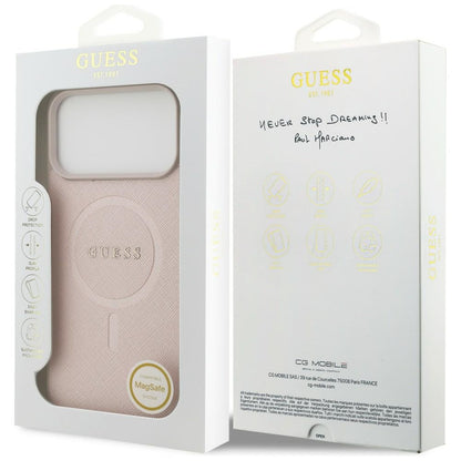 MagSafe-Hülle für Apple iPhone 18 Pro Max / 17 Pro Max, Guess, Saffiano, Rosa