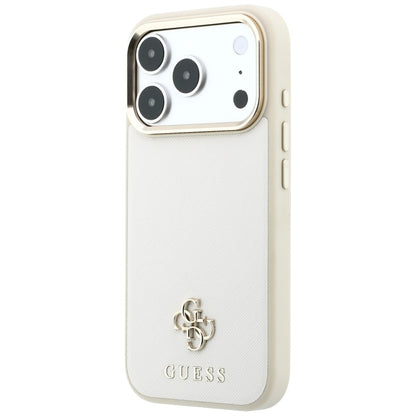 MagSafe-Hülle für Apple iPhone 18 Pro Max / 17 Pro Max, Guess, Saffiano Small 4G Classic, Beige
