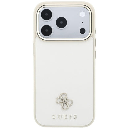 MagSafe-Hülle für Apple iPhone 18 Pro Max / 17 Pro Max, Guess, Saffiano Small 4G Classic, Beige