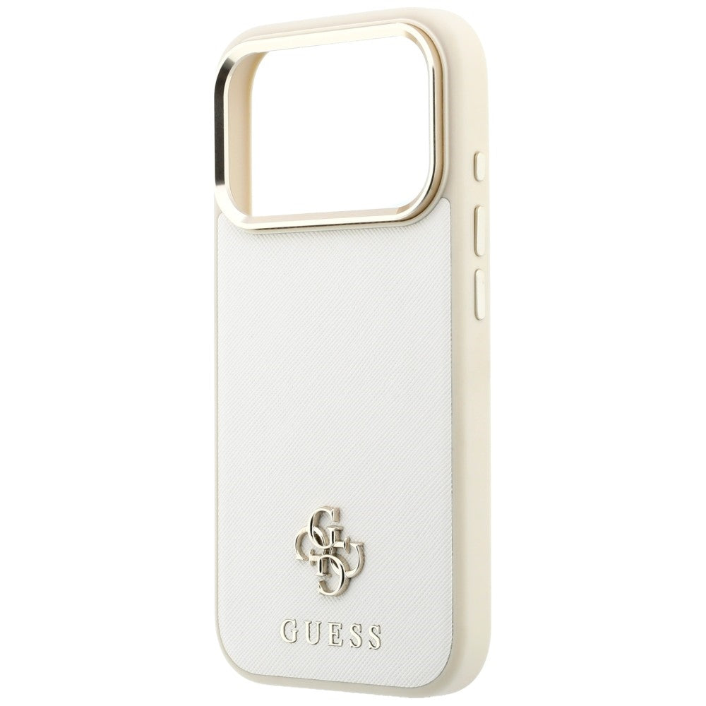 MagSafe-Hülle für Apple iPhone 18 Pro Max / 17 Pro Max, Guess, Saffiano Small 4G Classic, Beige