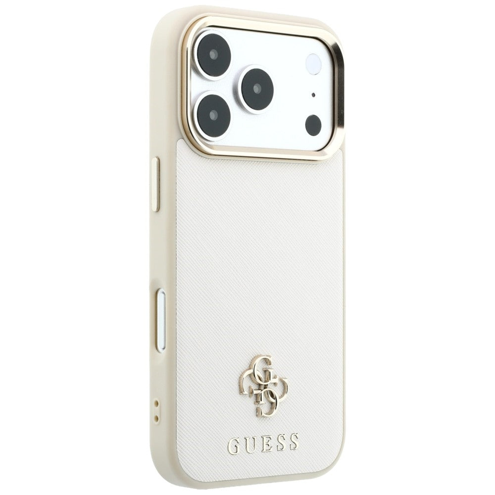 MagSafe-Hülle für Apple iPhone 18 Pro Max / 17 Pro Max, Guess, Saffiano Small 4G Classic, Beige