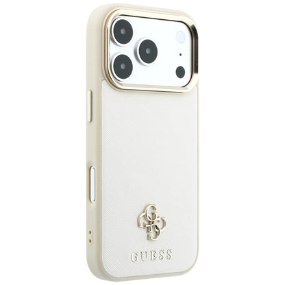 MagSafe-Hülle für Apple iPhone 18 Pro Max / 17 Pro Max, Guess, Saffiano Small 4G Classic, Beige