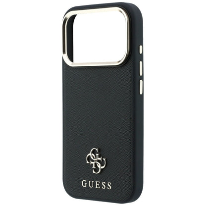 MagSafe-Hülle für Apple iPhone 18 Pro Max / 17 Pro Max, Guess, Saffiano Small 4G Classic, Schwarz