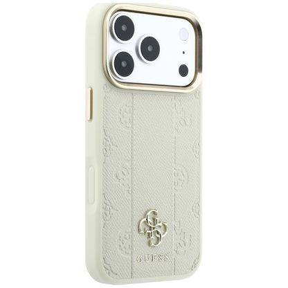 MagSafe-Hülle für Apple iPhone 18 Pro Max / 17 Pro Max, Guess, Stripe Peony 4G, Beige