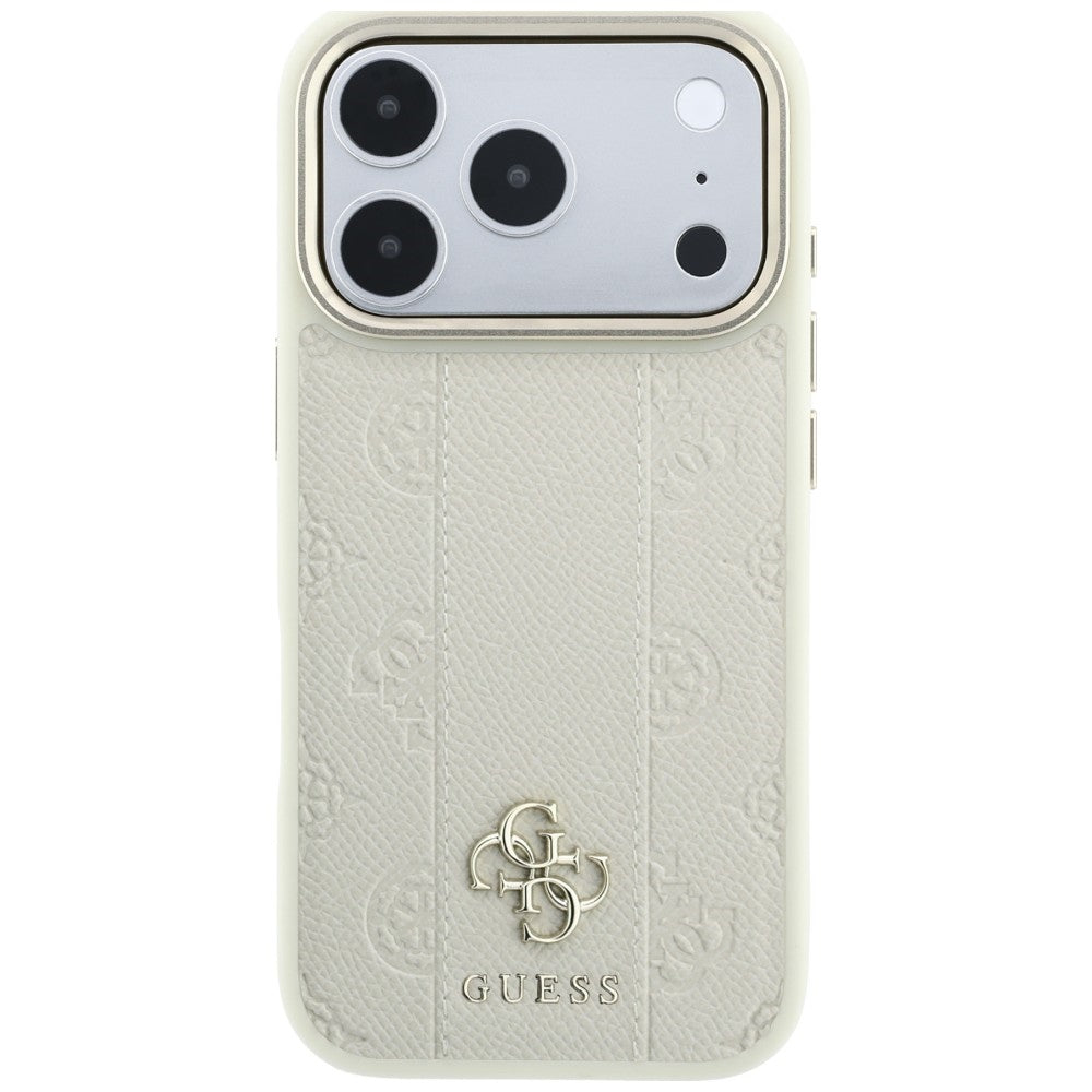 MagSafe-Hülle für Apple iPhone 18 Pro Max / 17 Pro Max, Guess, Stripe Peony 4G, Beige