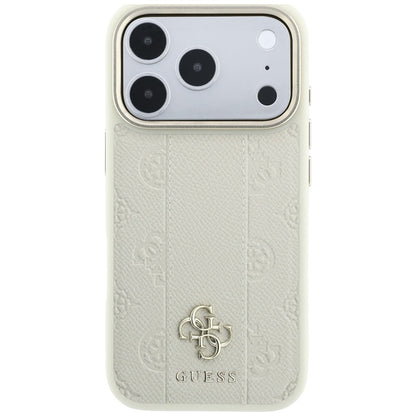 MagSafe-Hülle für Apple iPhone 18 Pro Max / 17 Pro Max, Guess, Stripe Peony 4G, Beige
