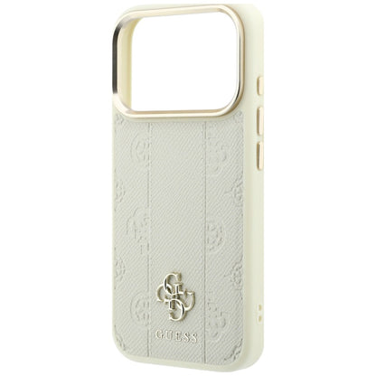 MagSafe-Hülle für Apple iPhone 18 Pro Max / 17 Pro Max, Guess, Stripe Peony 4G, Beige