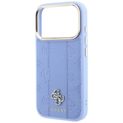 MagSafe-Hülle für Apple iPhone 18 Pro Max / 17 Pro Max, Guess, Stripe Peony 4G, Blau