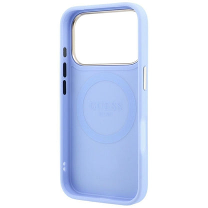 MagSafe-Hülle für Apple iPhone 18 Pro Max / 17 Pro Max, Guess, Stripe Peony 4G, Blau