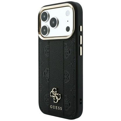 MagSafe-Hülle für Apple iPhone 18 Pro Max / 17 Pro Max, Guess, Stripe Peony 4G, Schwarz