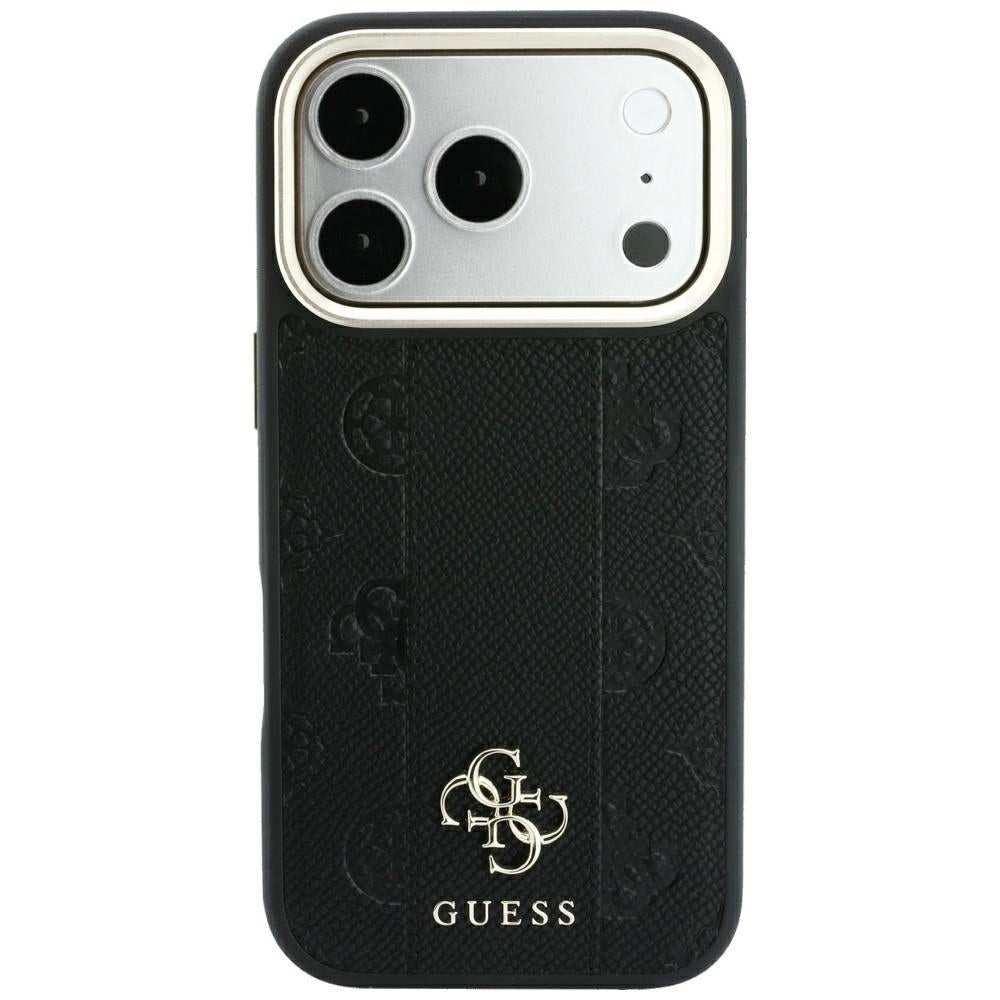 MagSafe-Hülle für Apple iPhone 18 Pro Max / 17 Pro Max, Guess, Stripe Peony 4G, Schwarz