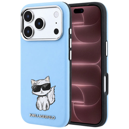 MagSafe-Hülle für Apple iPhone 18 Pro Max / 17 Pro Max, Karl Lagerfeld, Choupette Sketch, Blau