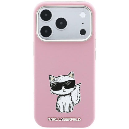 MagSafe-Hülle für Apple iPhone 18 Pro Max / 17 Pro Max, Karl Lagerfeld, Choupette Sketch, Rosa