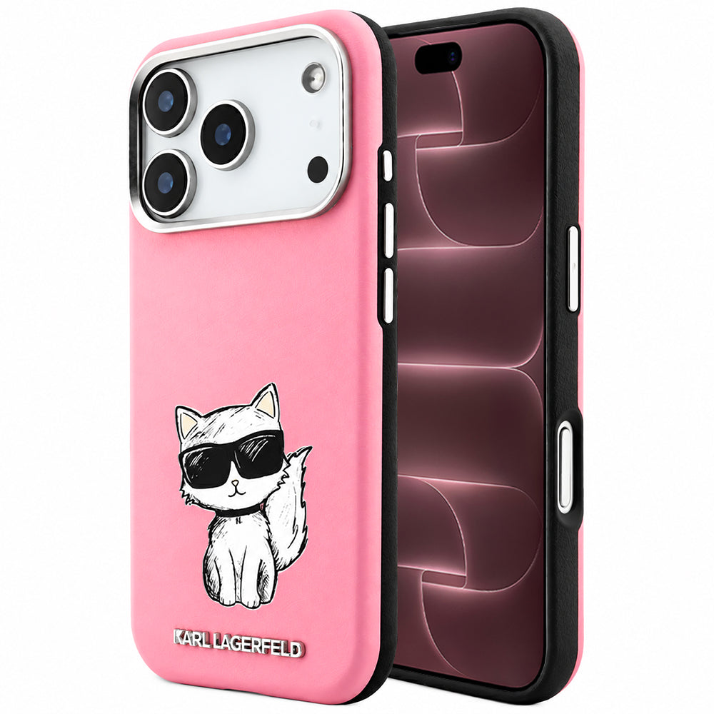 MagSafe-Hülle für Apple iPhone 18 Pro Max / 17 Pro Max, Karl Lagerfeld, Choupette Sketch, Rosa