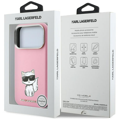 MagSafe-Hülle für Apple iPhone 18 Pro Max / 17 Pro Max, Karl Lagerfeld, Choupette Sketch, Rosa