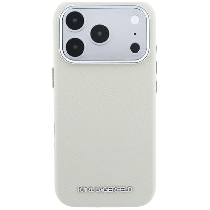 MagSafe-Hülle für Apple iPhone 18 Pro Max / 17 Pro Max, Karl Lagerfeld, geprägtes längliches Logo, Beige