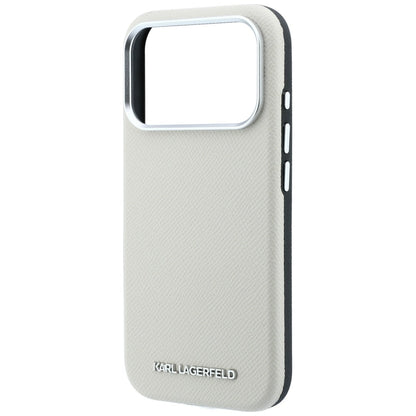 MagSafe-Hülle für Apple iPhone 18 Pro Max / 17 Pro Max, Karl Lagerfeld, geprägtes längliches Logo, Beige