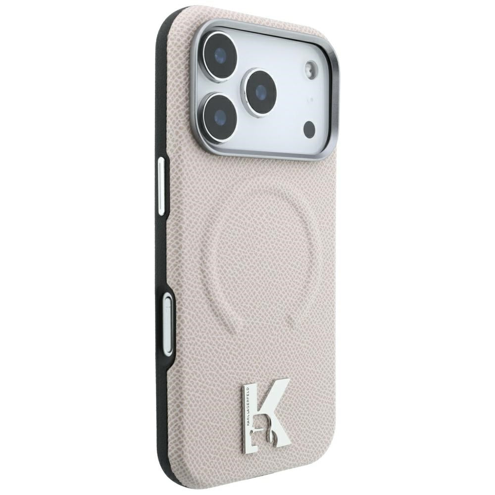 MagSafe-Hülle für Apple iPhone 18 Pro Max / 17 Pro Max, Karl Lagerfeld, geprägter Ring, Beige