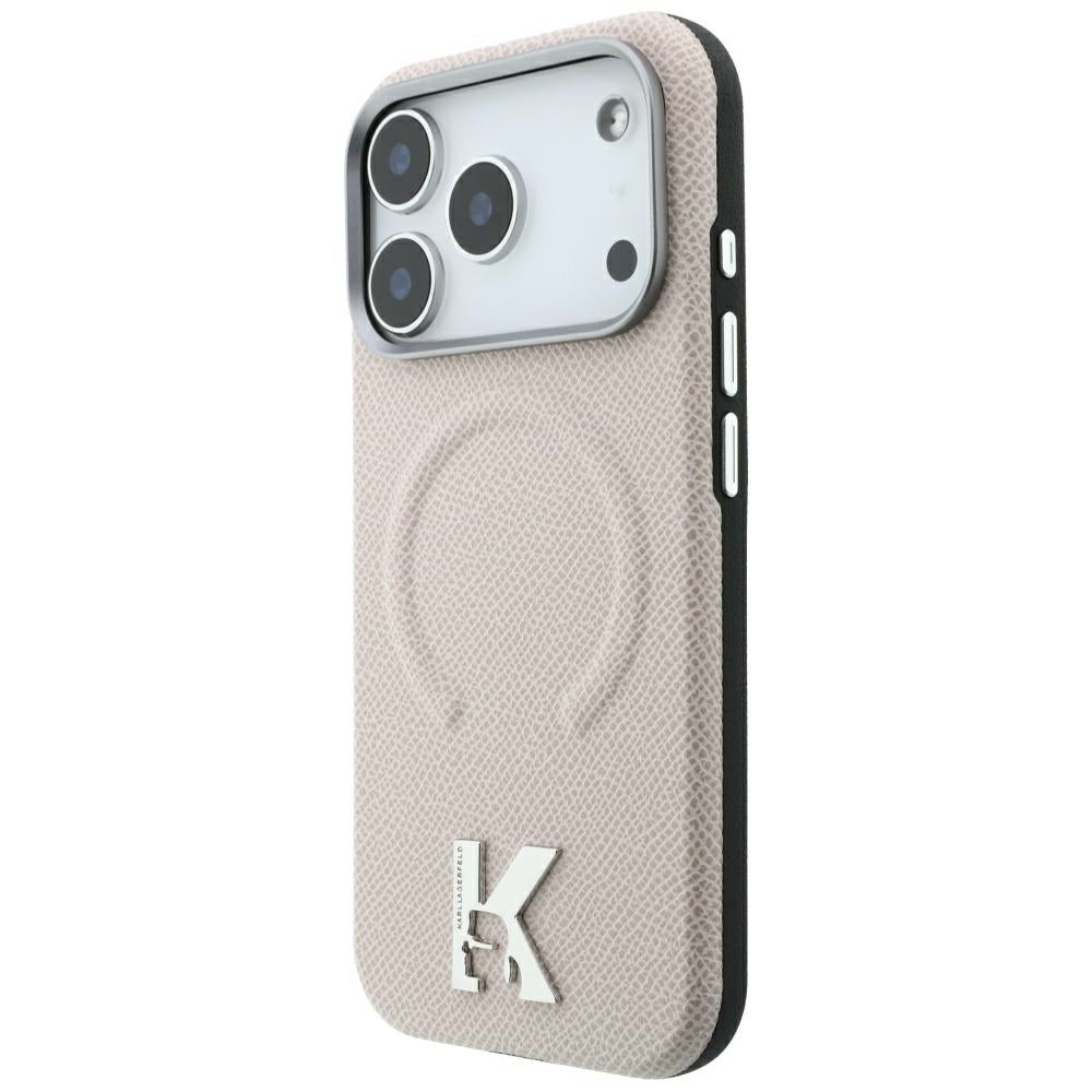MagSafe-Hülle für Apple iPhone 18 Pro Max / 17 Pro Max, Karl Lagerfeld, geprägter Ring, Beige