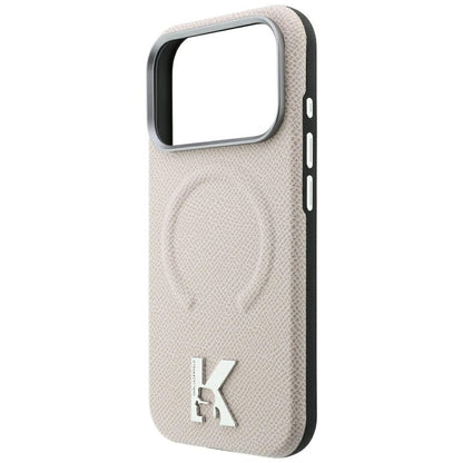 MagSafe-Hülle für Apple iPhone 18 Pro Max / 17 Pro Max, Karl Lagerfeld, geprägter Ring, Beige