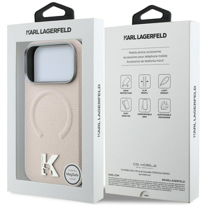 MagSafe-Hülle für Apple iPhone 18 Pro Max / 17 Pro Max, Karl Lagerfeld, geprägter Ring, Beige