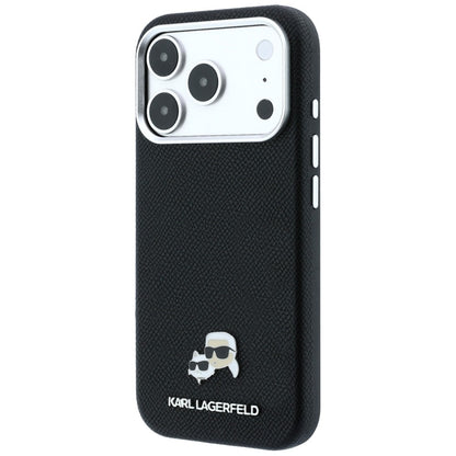 MagSafe-Hülle für Apple iPhone 18 Pro Max / 17 Pro Max, Karl Lagerfeld, Grained KC Heads, Schwarz