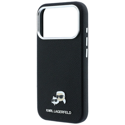 MagSafe-Hülle für Apple iPhone 18 Pro Max / 17 Pro Max, Karl Lagerfeld, Grained KC Heads, Schwarz
