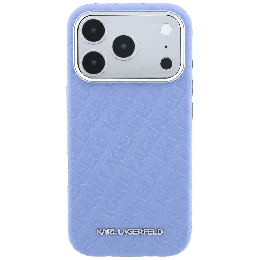 MagSafe-Hülle für Apple iPhone 18 Pro Max / 17 Pro Max, Karl Lagerfeld, geprägtes Metall-Logo, Blau